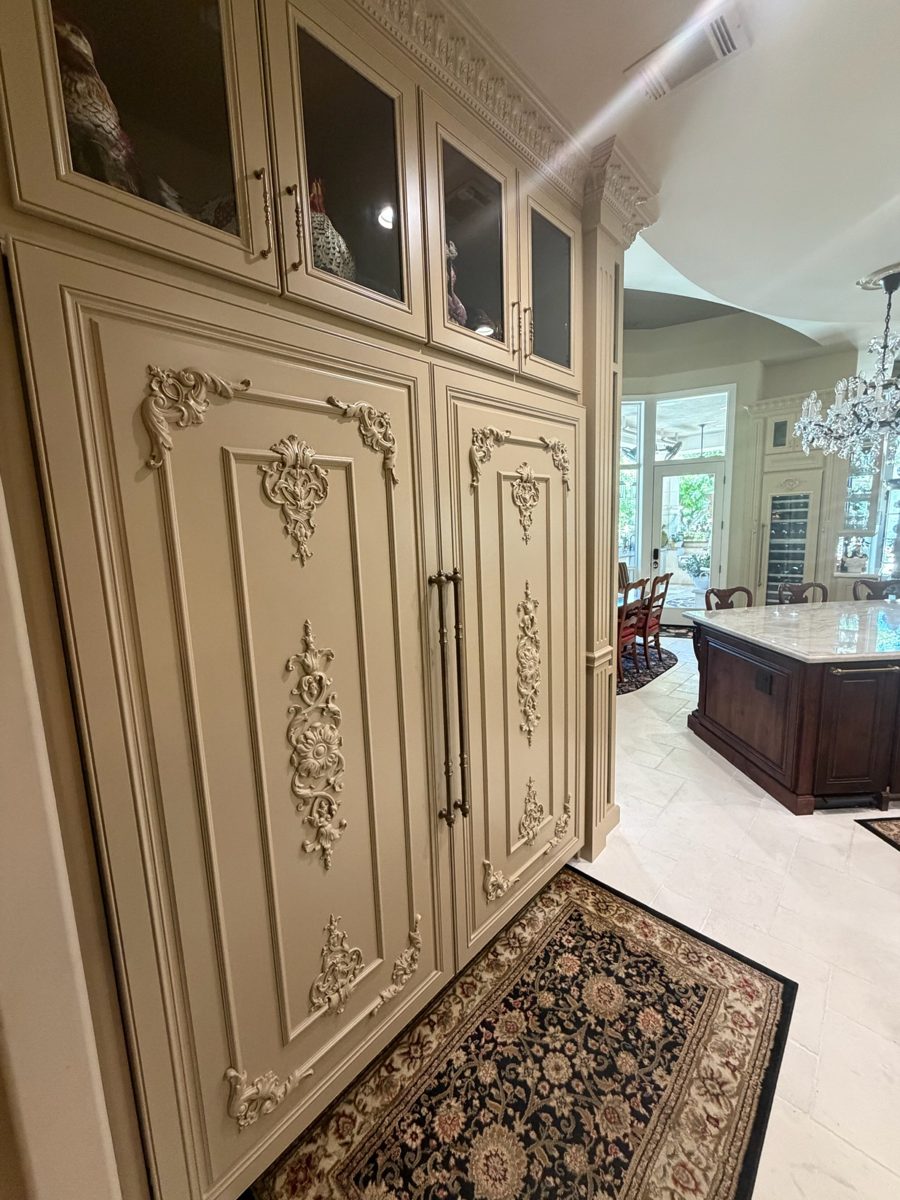 Carved cabinetry